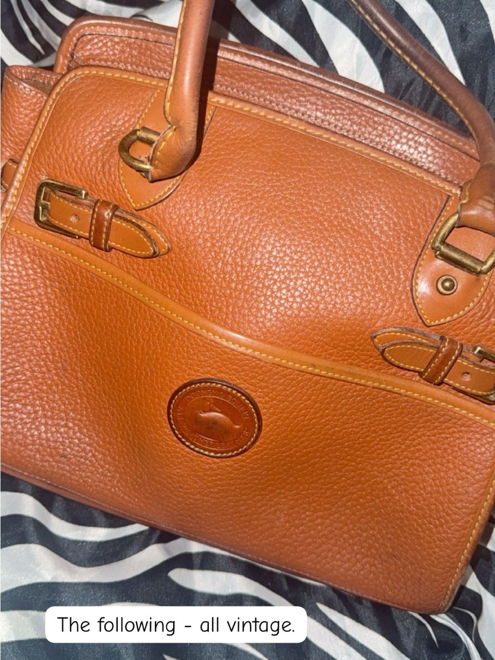 Dooney & Bourke Cognac Pebbled Leather Satchel